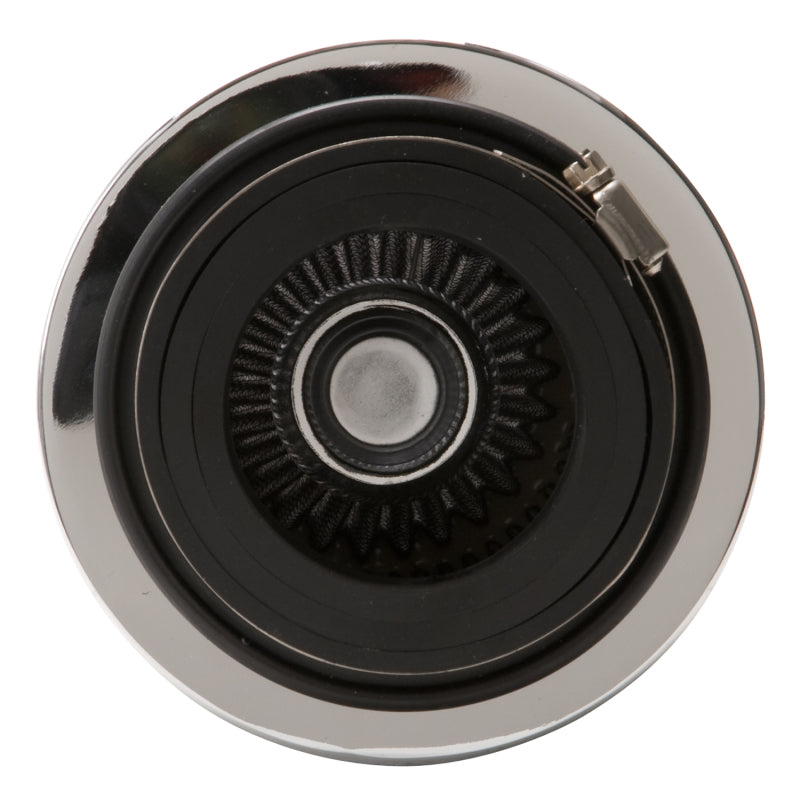 Edelbrock Air Filter, Pro-Flo Series, Conical, 3.7" Tall, Black/Chrome 43610 Photo - out of package