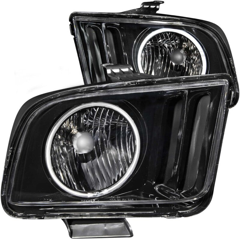 Anzo 2005-2009 Ford Mustang Crystal Headlights w/ Halo Black (CCFL) 121033 Photo - Primary