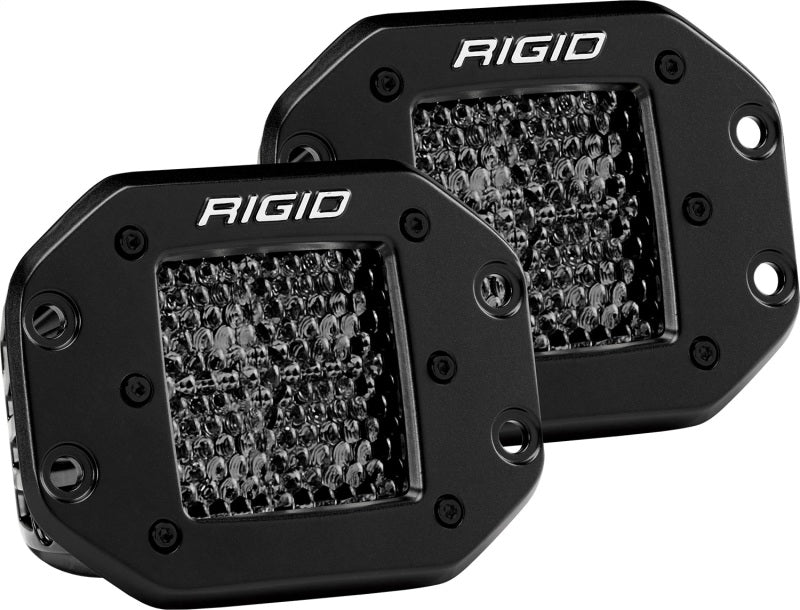 Rigid Industries D2 - Midnight Edition Flush Mount Pair 212513BLK Photo - Unmounted