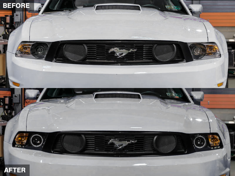 Raxiom 10-12 Ford Mustang w/ Headlights CCFL Halo Projector Headlights- Black Housing (Clear Lens) 101685 101685 Photo - Close Up