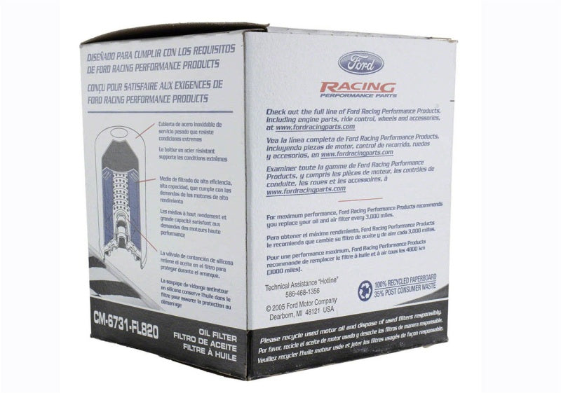 Ford HD Racing Oil Filter FRDCM6731-FL820 CM-6731-FL820 Photo - Unmounted