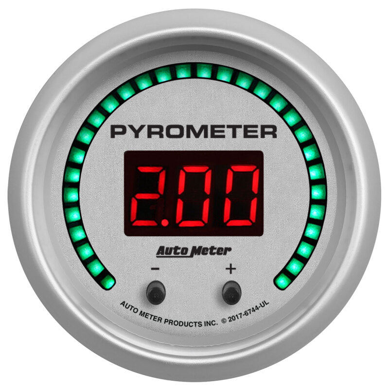 Autometer 52.4mm Silver Two Channel 0-2000 Degree Pyrometer (EGT) Ultra-Lite Elite Digital Gauge 6744-UL 6744-UL User 1
