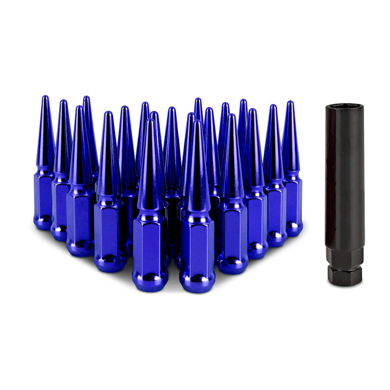 Mishimoto Steel Spiked Lug Nuts M12x1.5 20pc Set - Blue MMLG-SP1215-20BL MMLG-SP1215-20BL Photo - Primary