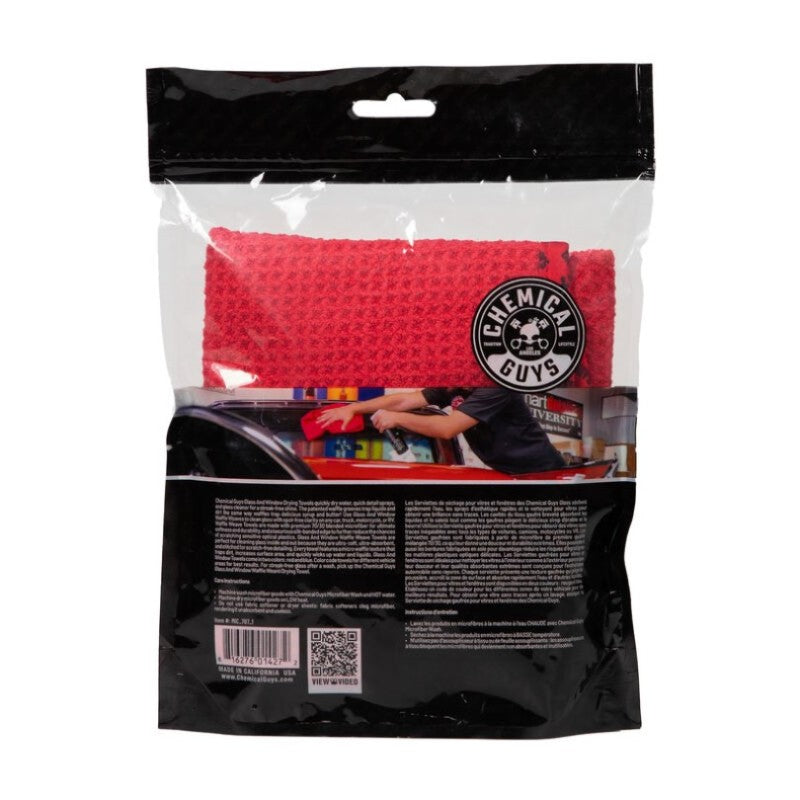 Chemical Guys Waffle Weave Glass & Window Microfiber Towel - 24in x 16in - Red (P48) MIC707 MIC707 User 1