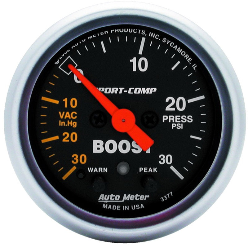 Autometer t Comp 3377 2" Boost-Vac 30 In. Hg/ 30 PSI Gauge 3377 Photo - Primary