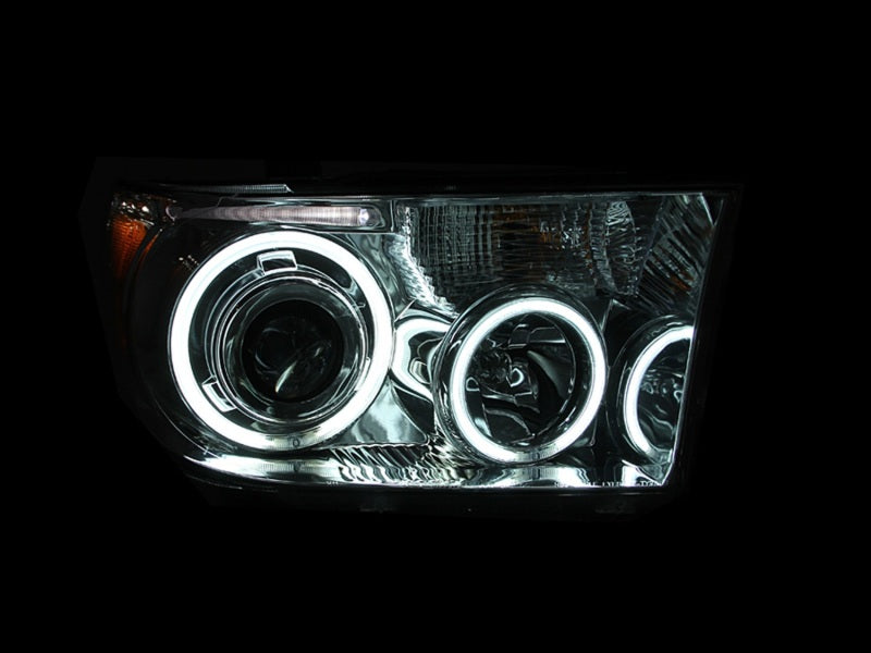 Anzo 2007-2013 Toyota Tundra Projector Headlights w/ Halo Black (CCFL) 111174 Photo - Mounted