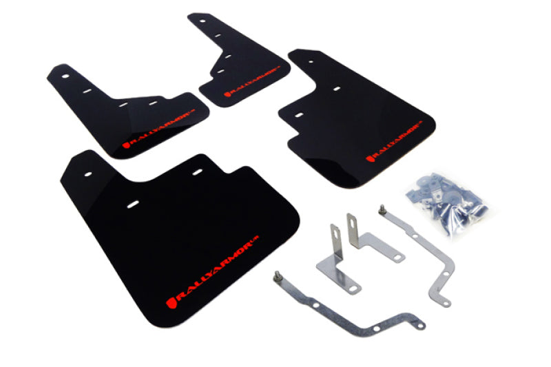 Rally Armor 2014+ Mazda3 Mud flap Red logo 0LKZU MF31-UR-BLK/RD Photo - Primary