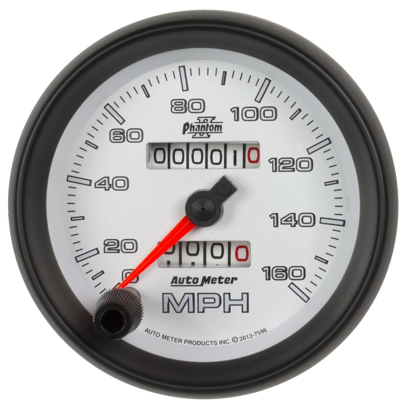 Autometer Gauge, Speedometer, 3 3/8", 160mph, Mechanical, Phantom II 7596 Photo - Primary