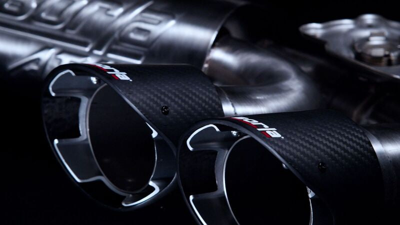 Borla 2020 Chevrolet Corvette C8 6.2L ATAK 3in Exhaust System Dual Round Angle Cut Carbon Fiber Tips 140839CF 140839CF Photo - Close Up