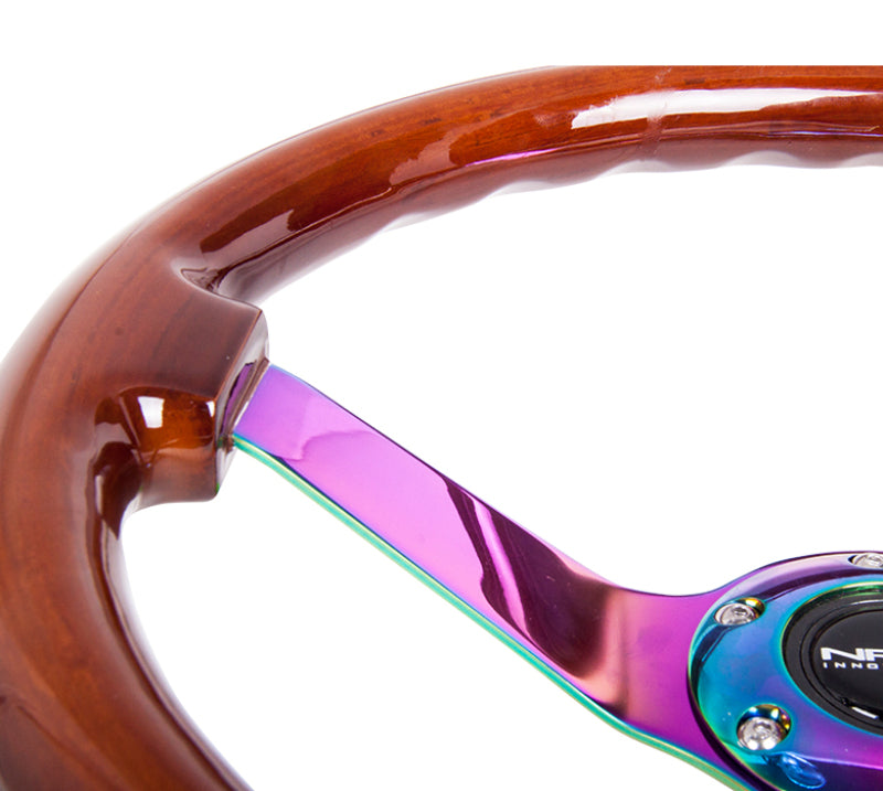 NRG Reinforced Steering Wheel - Classic Dark Wood Grain Wheel (3" Deep) RST-036BR-MC Photo - Primary