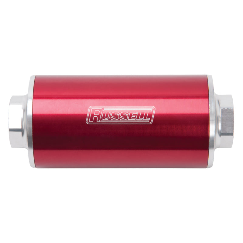 Russell Performance Profilter Fuel Filter 6in Long 10 Micron -10AN Inlet -10AN Outlet - Red 649251 649251 Photo - Primary