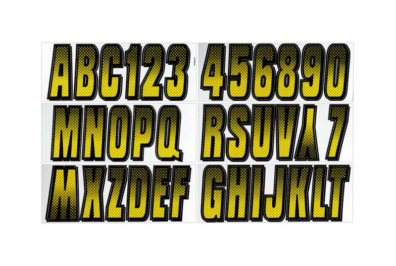 Hardline Boat Lettering Registration Kit 3 in. - 300 Yellow/Black YEBKG300 YEBKG300 Photo - Primary
