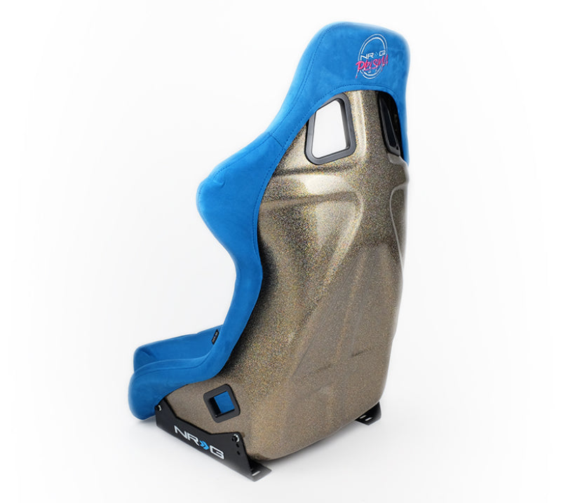 NRG FRP Bucket Seat ULTRA Edition - Large (Blue Alcantara/Gold Glitter Back) FRP-302BL-ULTRA FRP-302BL-ULTRA Photo - Primary