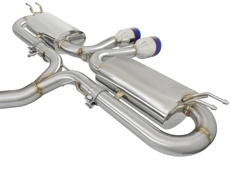 aFe Takeda 3in 304 Stainless Steel Cat-Back Exhaust System w/ Dual Center 49-36618-L Photo - Unmounted