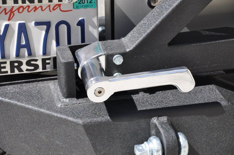 DV8 Offroad 07-18 Jeep Wrangler JK Rear Bumper w/ Tire Carrier & Tapered Bearing RBSTTB-01BR RBSTTB-01BR Photo - Close Up