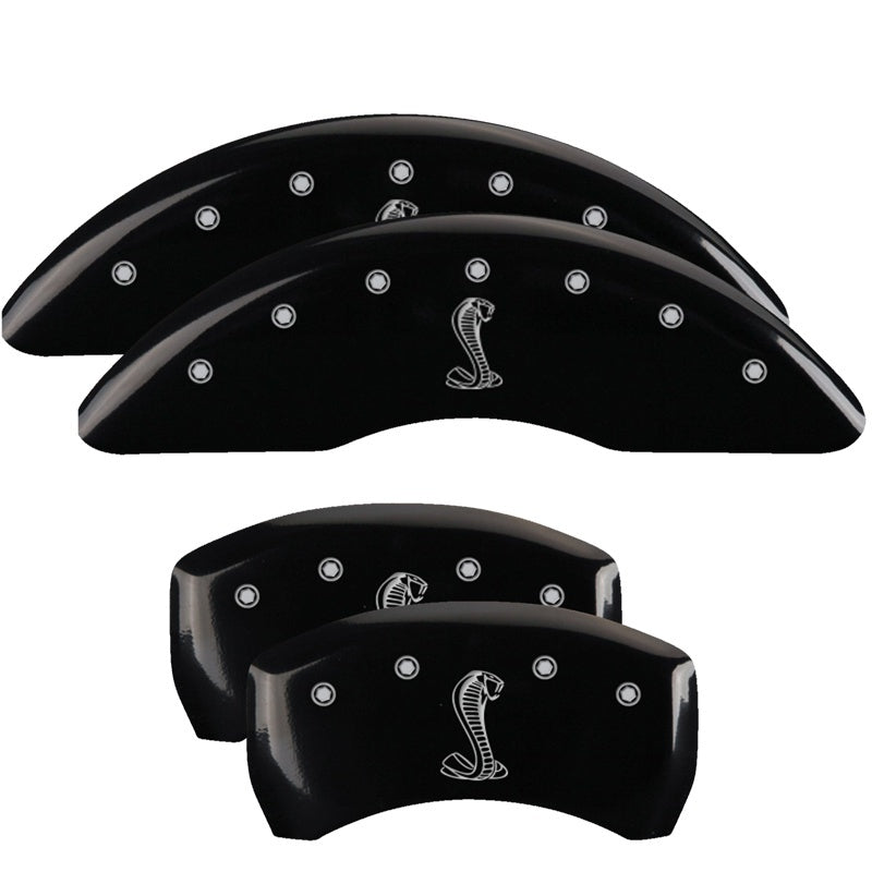 MGP 4 Caliper Covers Engraved Front & Rear Tiffany Snake Black finish silver ch 10201SSNKBK 10201SSNKBK Photo - Primary