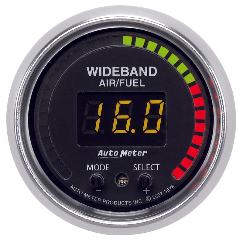 Autometer Gauge, Air/Fuel Ratio-Pro, 2 1/16", 10:1-20:1, Digital w/ Peak & Warn 3878 Photo - Primary