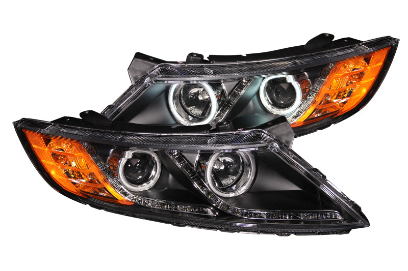 Anzo 2011-2013 Kia Optima Projector Headlights w/ Halo Black (CCFL) 121460 Photo - Unmounted