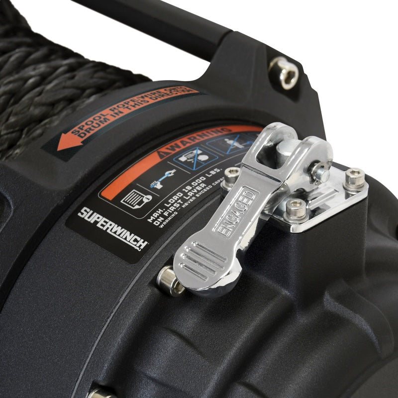 Superwinch 18000 LBS 12V DC 33/64in x 79 ft Synthetic Rope Tiger Shark 18000SR Winch 1518001 1518001 Photo - Unmounted