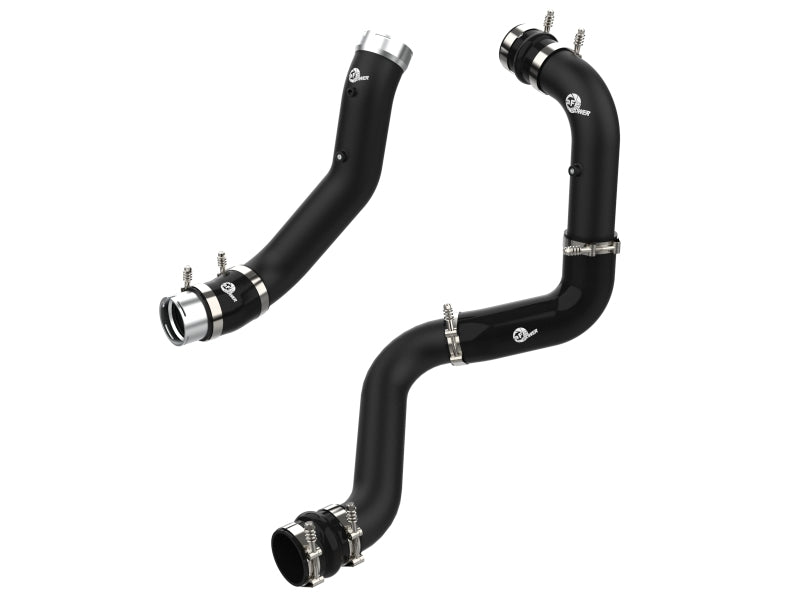 aFe BladeRunner Black 3in Aluminum Charge Pipe Kit 20-21 GM Diesel Trucks V8-6.6L (td) L5P 46-20444-B 46-20444-B Photo - Primary