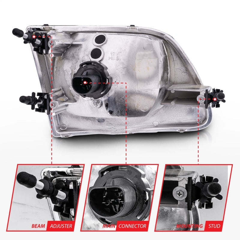 Anzo 1997-2003 Ford F-150 Crystal Headlights Chrome 111030 Photo - Unmounted