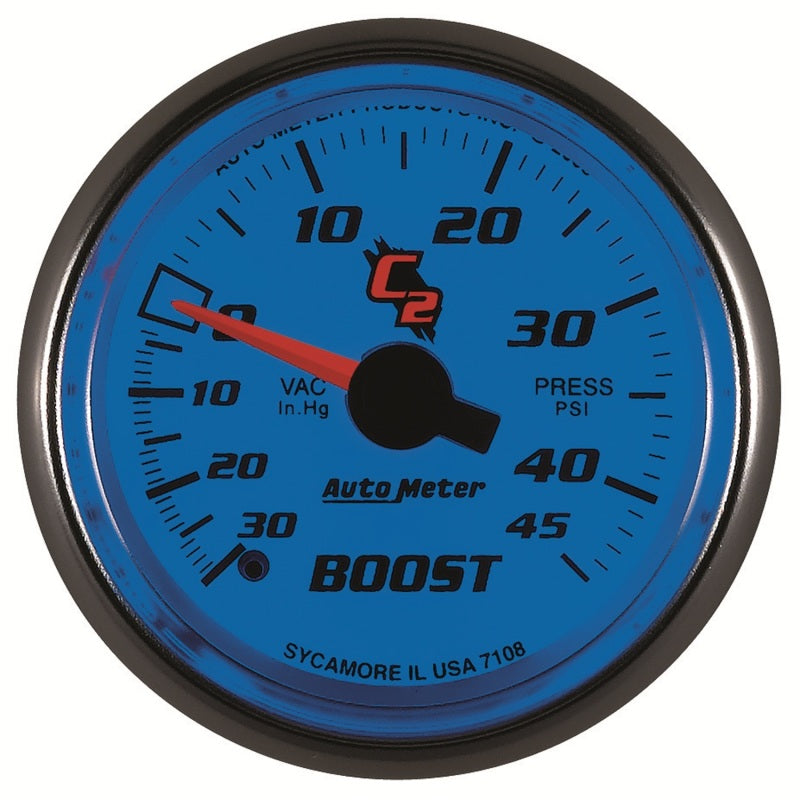 Autometer C2 52mm 30 In Hg-Vac/45 PSI Mechanical Vacuum/Boost Gauge 7108 7108 User 2