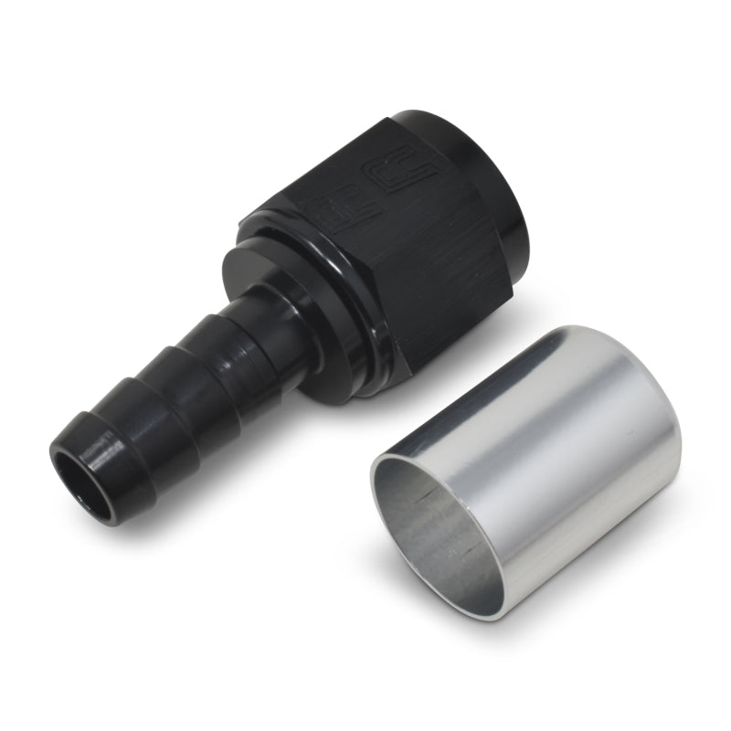 Russell Crimp-On Straight Hose End - Black / Silver 610523 Photo - out of package