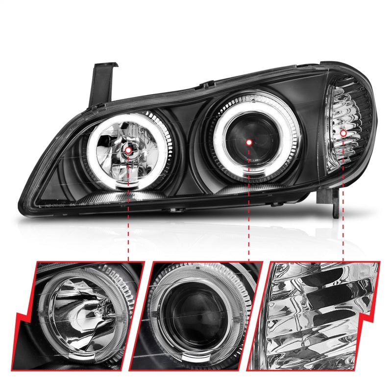 Anzo 2000-2004 Infiniti I30 Projector Headlights w/ Halo Black 121077 Photo - Unmounted