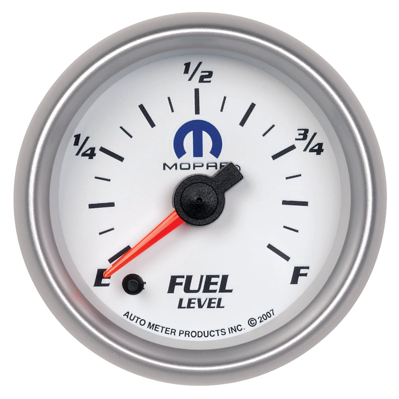 AutoMeter Gauge Fuel Level 2-1/16in. 0-280 Ohm Programmable White Mopar 880027 880027 Photo - Primary