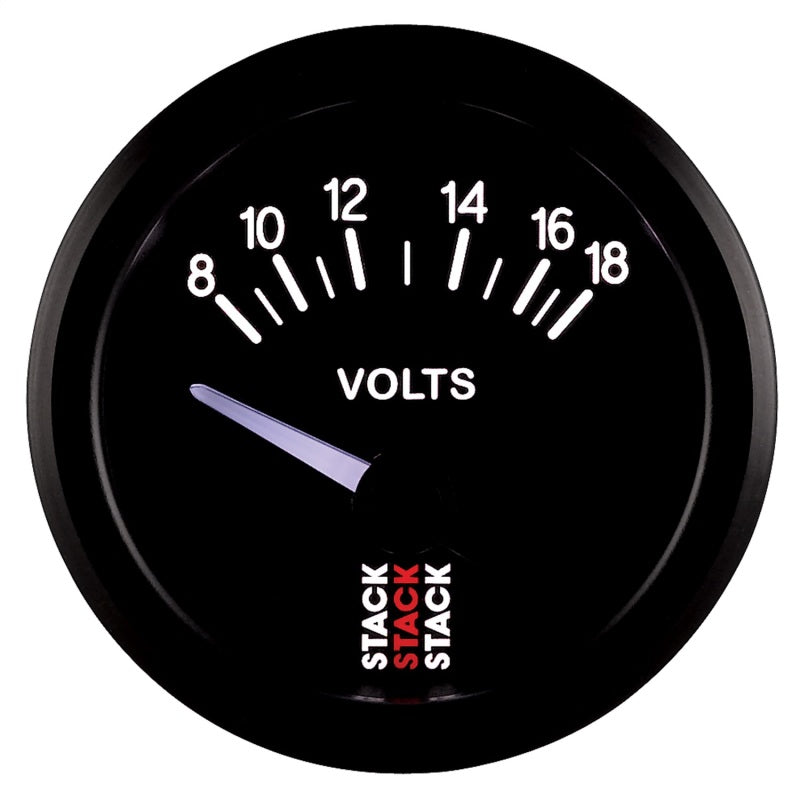 Autometer Stack Instruments 52mm 8-18V Electric Battery Voltage Gauge - Black ST3216 ST3216 User 4