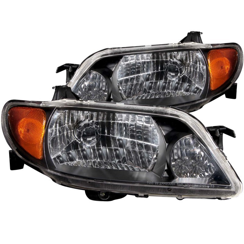 Anzo 2001-2003 Mazda Protege Crystal Headlights Black 121107 Photo - Primary