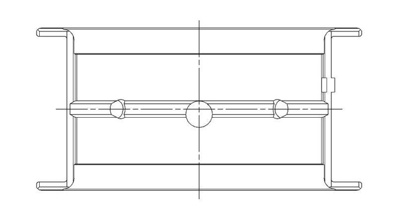 ACL Chevy V8 396/402/427/454 STD Size High Perf Main Bearing Set w/.001 Oil Clearance - CT-1 Coated 5M829HXNC-STD 5M829HXNC-STD Technical Drawing