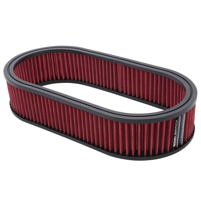 Edelbrock Air Cleaner Element, Oval, 2.5" Tall, Red with White Strip 1226 Photo - out of package