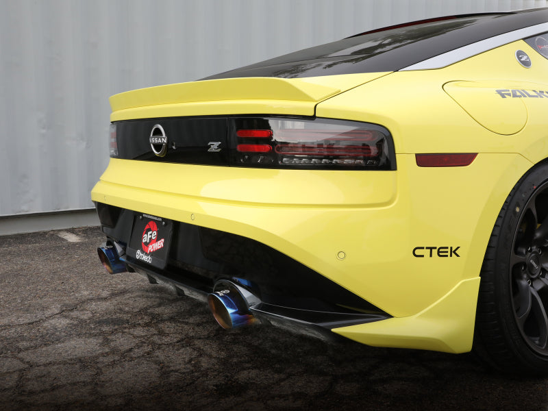 aFe 2023 Nissan Z V6-3.0L (tt) Takeda Stainless Steel Axle-Back Exhaust System w/ Blue Flame Tip 49-36137-L 49-36137-L Photo - Mounted