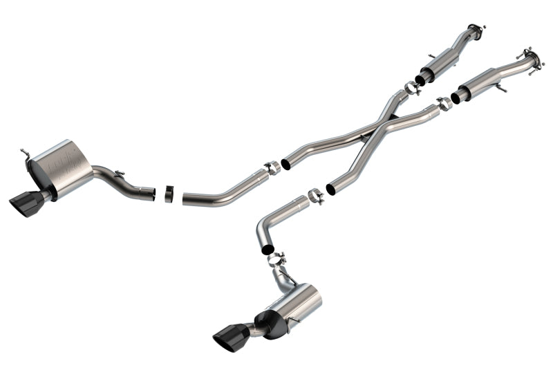 Borla 15-21 Jeep Grand Cherokee SRT 6.4L V8 AWD ATAK Cat-Back Exhaust System - Black Tips T-304SS 140633CB 140633CB Photo - Primary