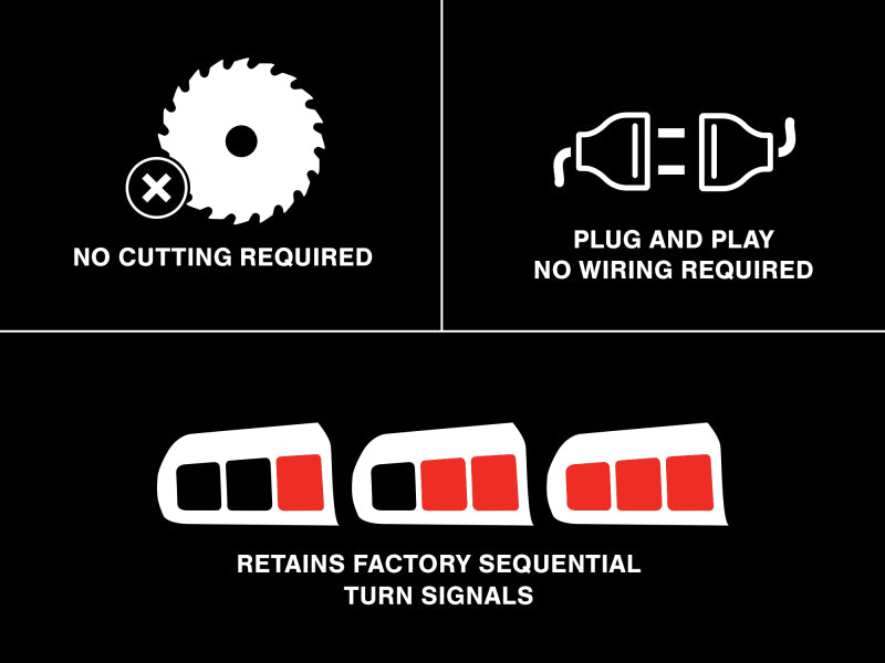 Raxiom 15-22 Ford Mustang Profile LED Tail Lights - Gloss Black Housing (Smoked Lens) 402183 402183 Photo - Close Up