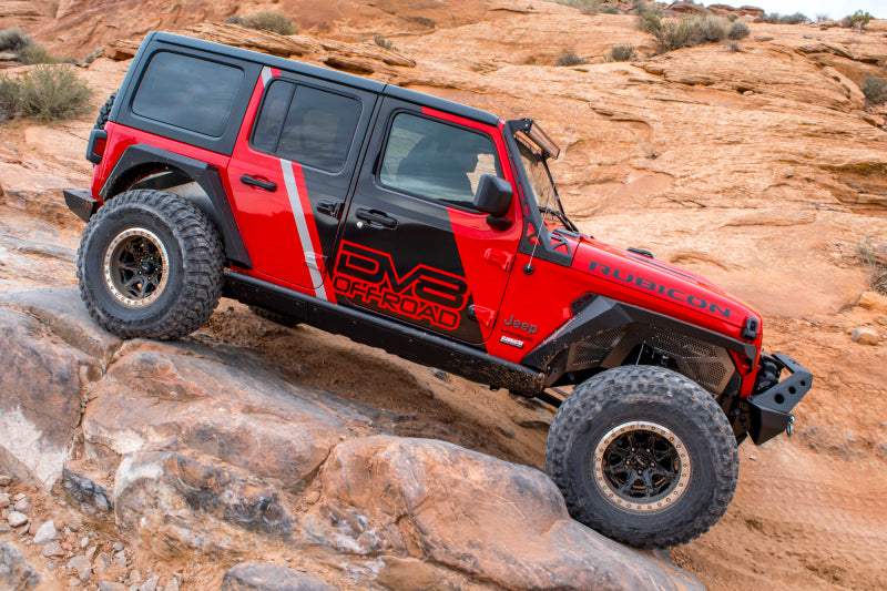 DV8 Offroad 2018+ Jeep Wrangler JL Armor Fenders w/ LED Turn Signal Lights FDJL-01 FDJL-01 Photo - Mounted
