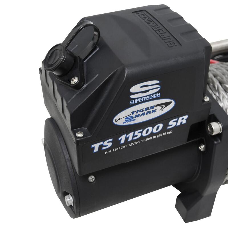 Superwinch 11500 LBS 12 VDC 3/8in x 80ft Synthetic Rope Tiger Shark 11500 Winch 1511201 1511201 Photo - Close Up