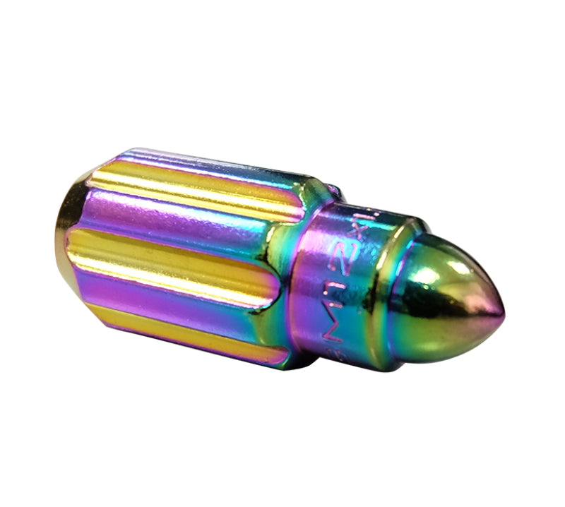 NRG M12 x 1.5 Steel Lug Nut Set Bullet Shape 21 pc Neochrome W/ Lock Key LN-LS500MC-21 Photo - Primary