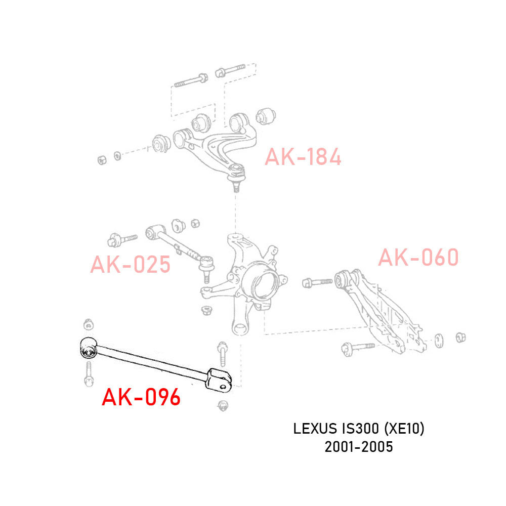 Godspeed Lexus IS300 (XE10) 2001-05 Adjustable Rear Traction Arms