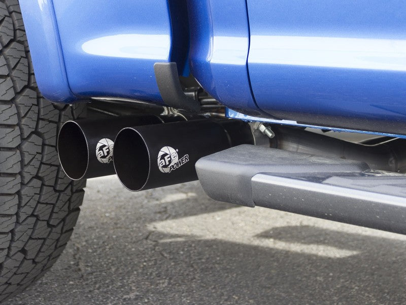 aFe Rebel 3in 409 SS Cat-Back Exhaust 2021 Ford F-150 V6 2.7L/3.5L (tt)/V8 5.0L w/ Black Tips 49-43128-B 49-43128-B Photo - Mounted