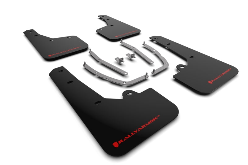 Rally Armor 2022 Hyundai Tucson Black UR Mud Flap w/ Red Logo MF75-UR-BLK-RD MF75-UR-BLK-RD Photo - Primary