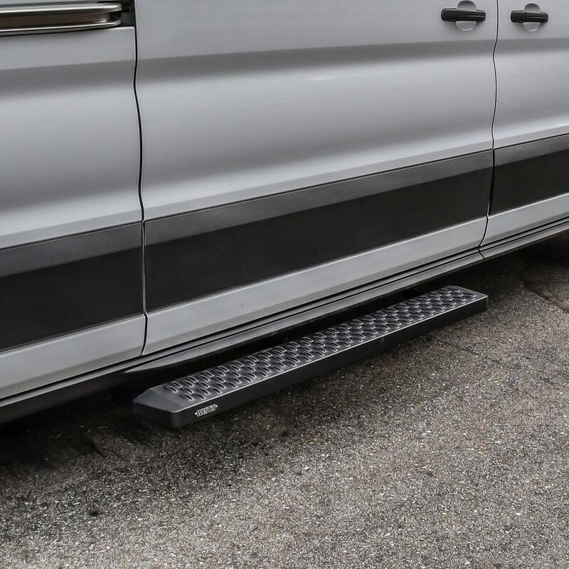 Westin Ford Transit Van 150/250/350 (Single 54in Pass Door) Grate Steps Running Boards - Tex. Blk 27-80015 27-80015 Photo - Mounted