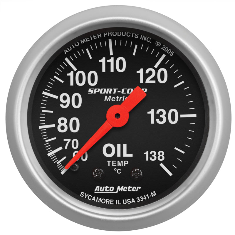 Autometer Gauge, Oil Temp, 2 1/16", 60-140 Deg C, Mechanical, Sport-Comp 3341-M Photo - Primary