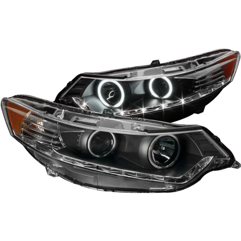 Anzo 2009-2012 Acura Tsx Projector Headlights w/ Halo Black (CCFL) 121393 Photo - Primary