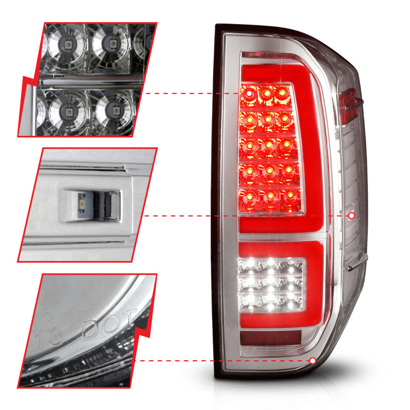 ANZO 2014-2021 Toyota Tundra LED Taillights Chrome Housing/Clear Lens 311438 311438 User 2