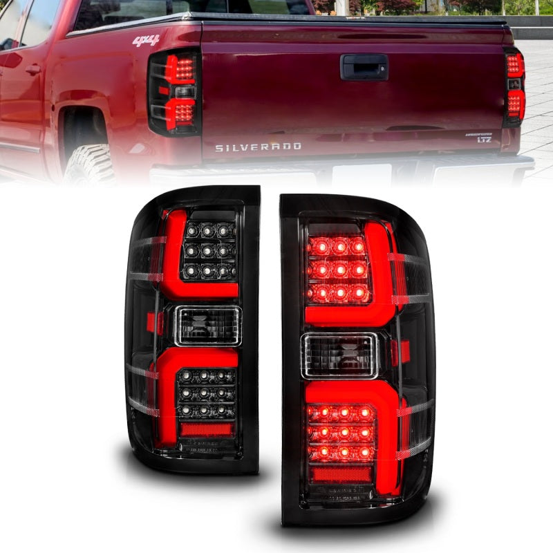 ANZO 15-19 Chevrolet Silverado 2500 HD/3500 HD LED Taillight w/ Sequential Black Housing/Clear Lens 311450 311450 Photo - Primary