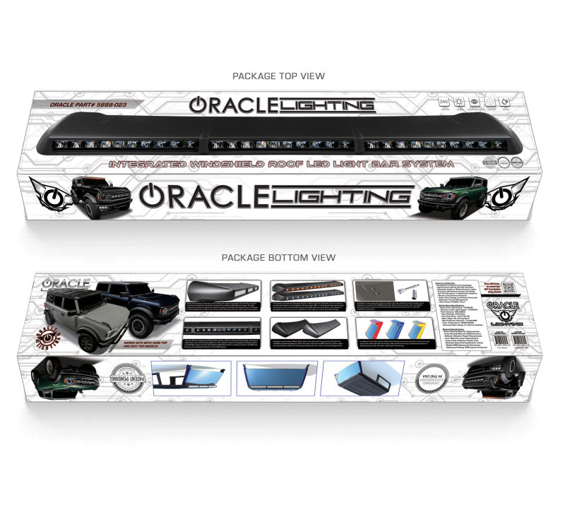 ORACLE Lighting Oracle 2021+ Ford Bronco Integrated Windshield Roof LED Light Bar System 5888-023-MF 5888-023-MF Photo - in package