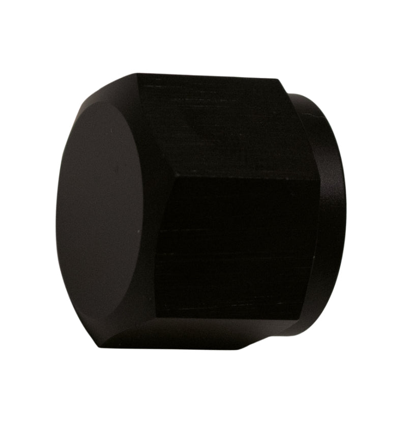 DeatschWerks 8AN Female Flare Cap - Anodized Matte Black 6-02-0715-B 6-02-0715-B Photo - Primary