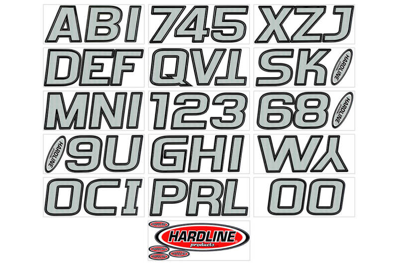 Hardline Boat Lettering Registration Kit 3 in. - 700 Silver/Black SIBLK700 SIBLK700 Photo - Primary